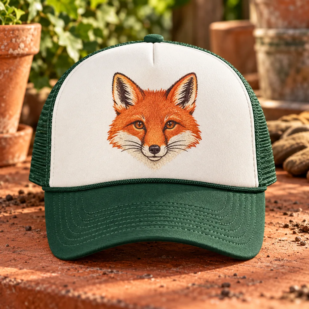 Trucker hat with a printed design