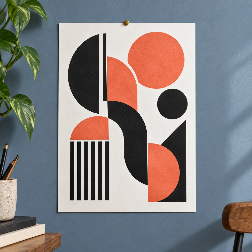 Art poster with a printed design